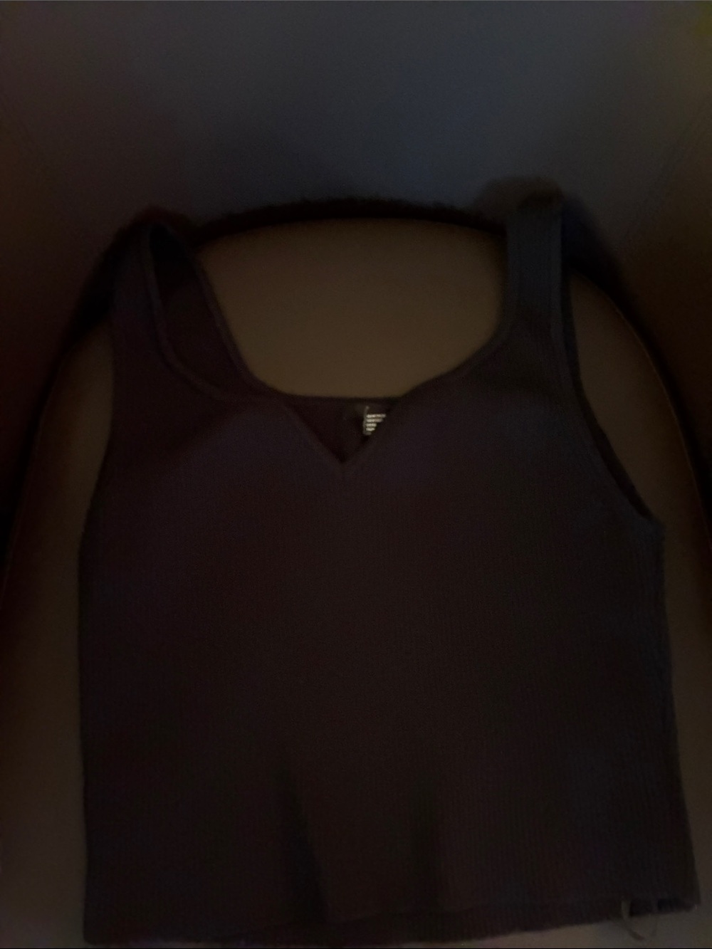 Forever 21 Black Ribbed V-Notch Tank